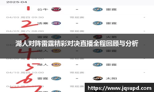 湖人对阵雷霆精彩对决直播全程回顾与分析